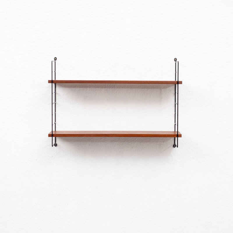 Vintage teak wall shelf 1960s