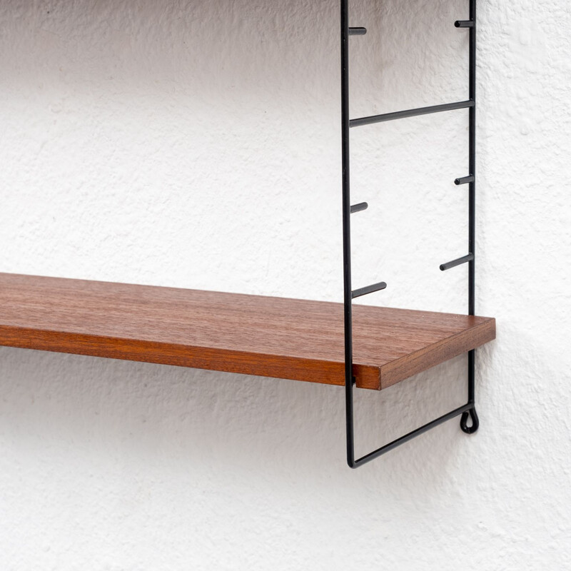 Vintage teak wall shelf 1960s