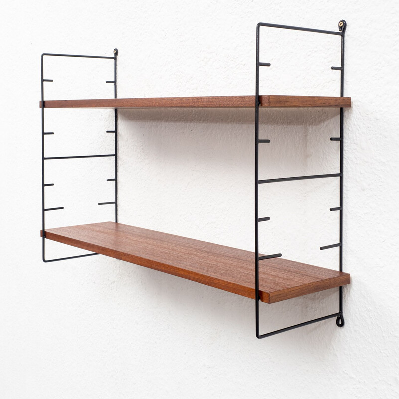 Vintage teak wall shelf 1960s