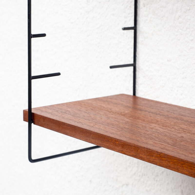 Vintage teak wall shelf 1960s