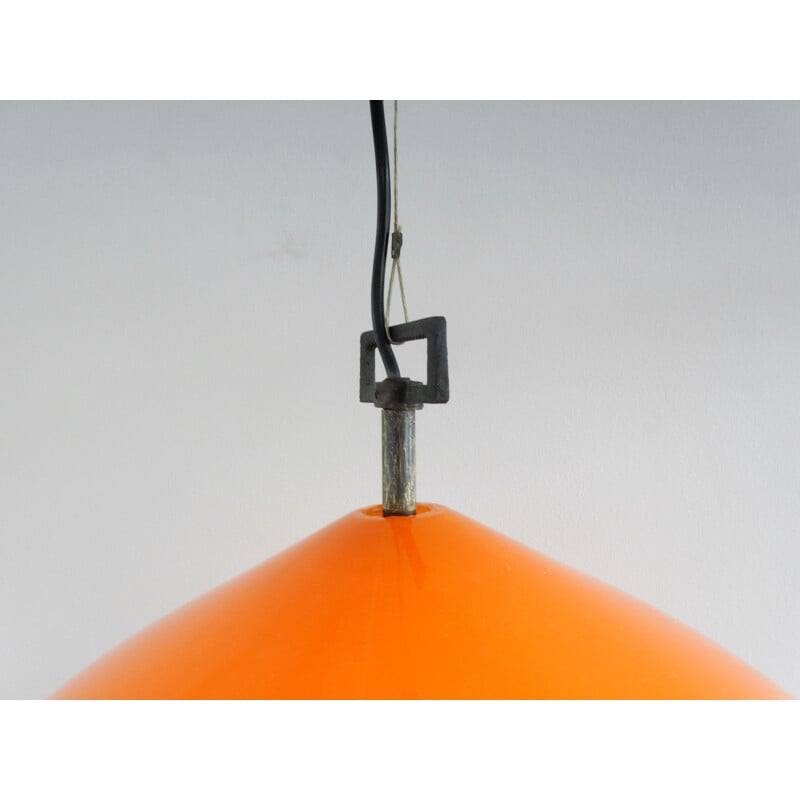 Large Vintage orange 'Onion' pendant lamp by Alessandro Pianon for Vistosi, Italy 1950s