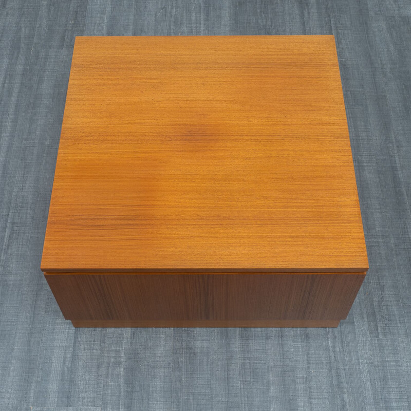 Vintage Cubical teak coffee table with storage 1960s