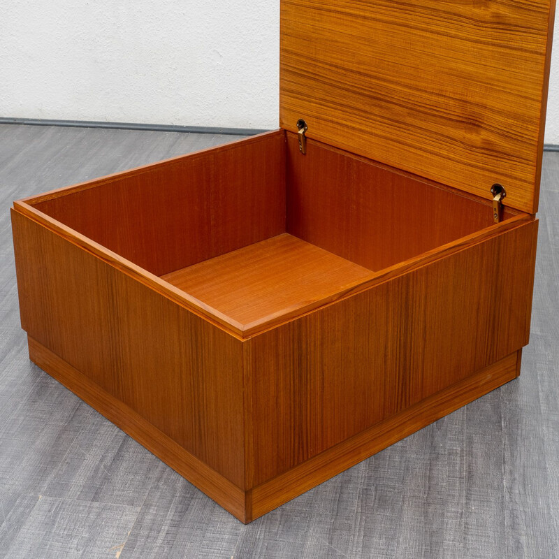 Vintage Cubical teak coffee table with storage 1960s