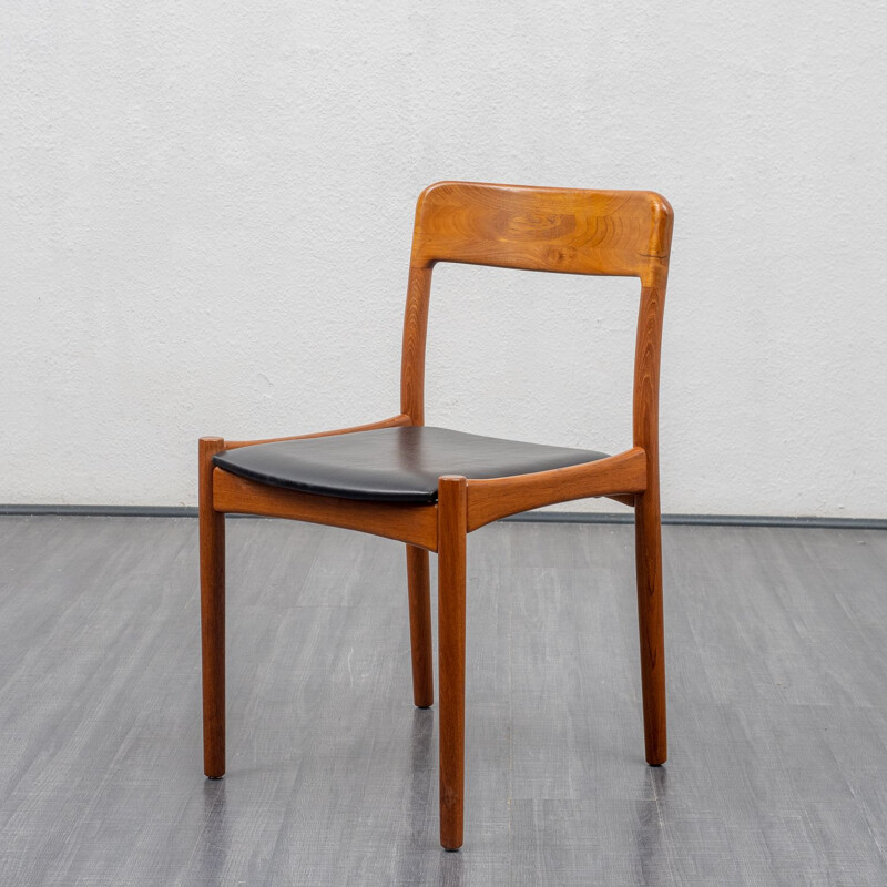 Set of 6 vintage teak dining room chairs, Scandinavian style, 1960s 