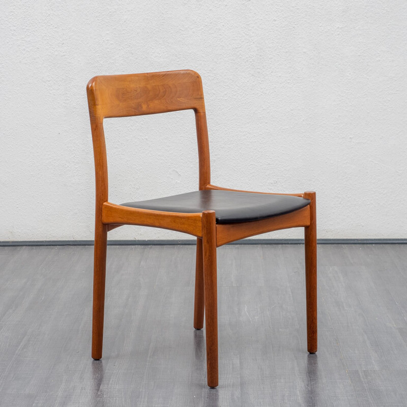 Set of 6 vintage teak dining room chairs, Scandinavian style, 1960s 