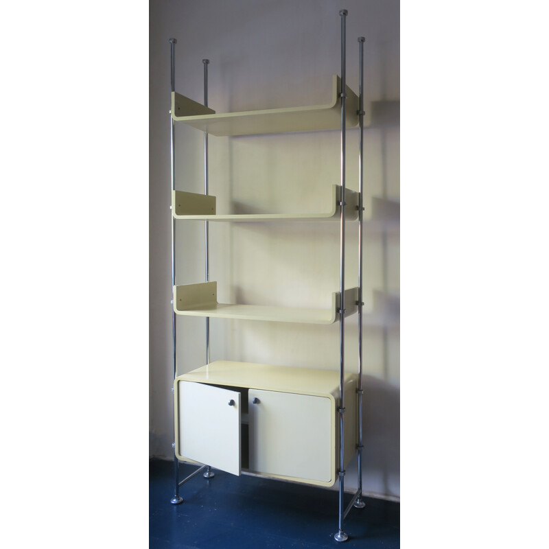 Vintage Modular Creamy White Lacquered Shelf System 1970