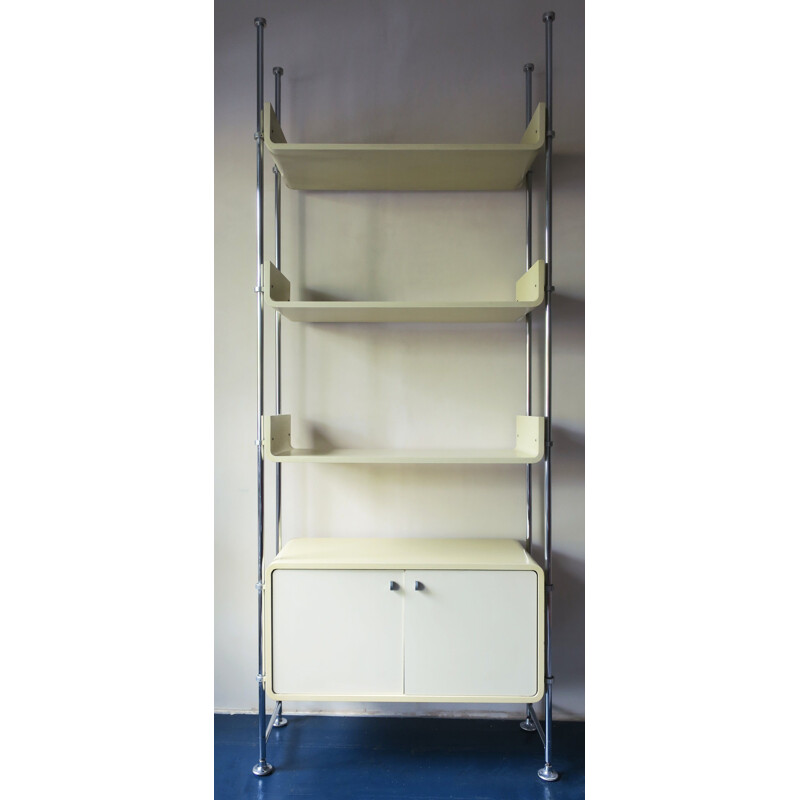 Vintage Modular Creamy White Lacquered Shelf System 1970