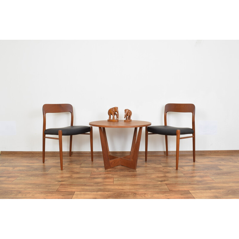 Pair of Mid-Century Teak & Leather Chairs by N. O. Møller for J.L. Møller, Danish 1960s