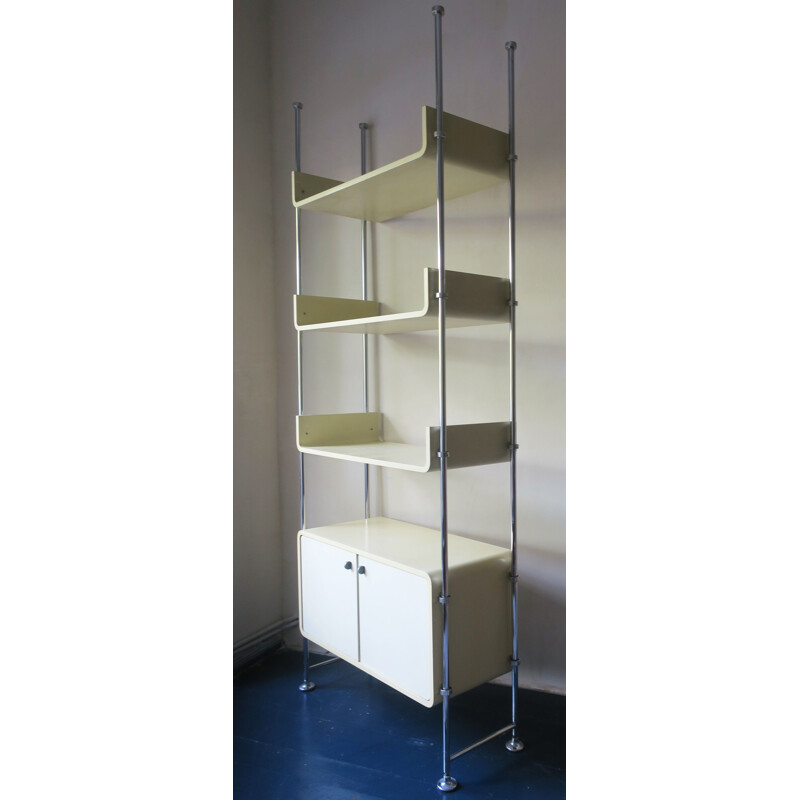 Vintage Modular Creamy White Lacquered Shelf System 1970