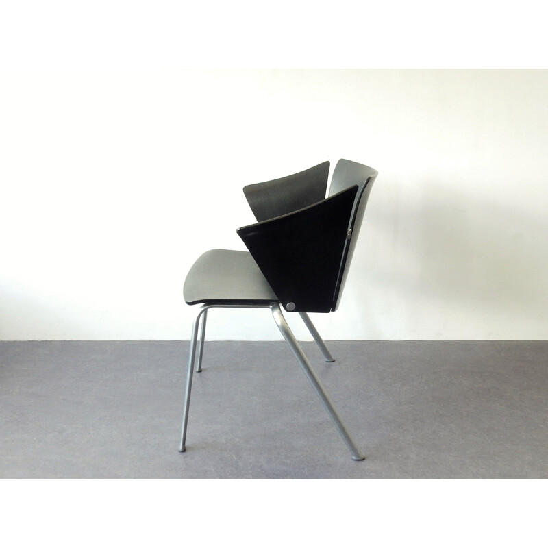 Juego de 6 sillones vintage Vico modelo "VM3" de Vico Magistretti para Fritz Hansen 1990