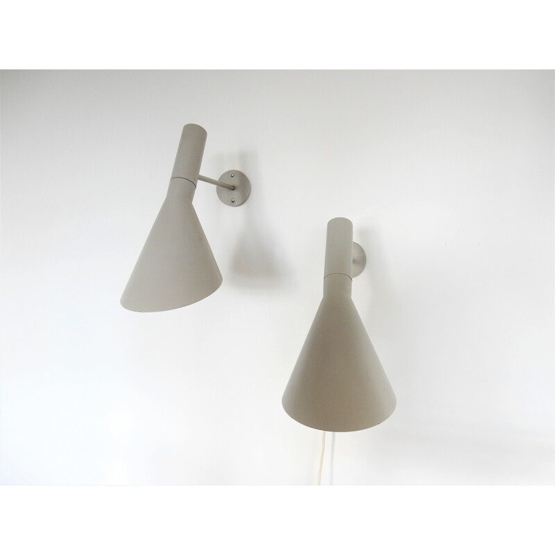 Pair of vintage early AJ Visor wall lamps by Arne Jacobsen for Louis Poulsen, Denmark 1950s