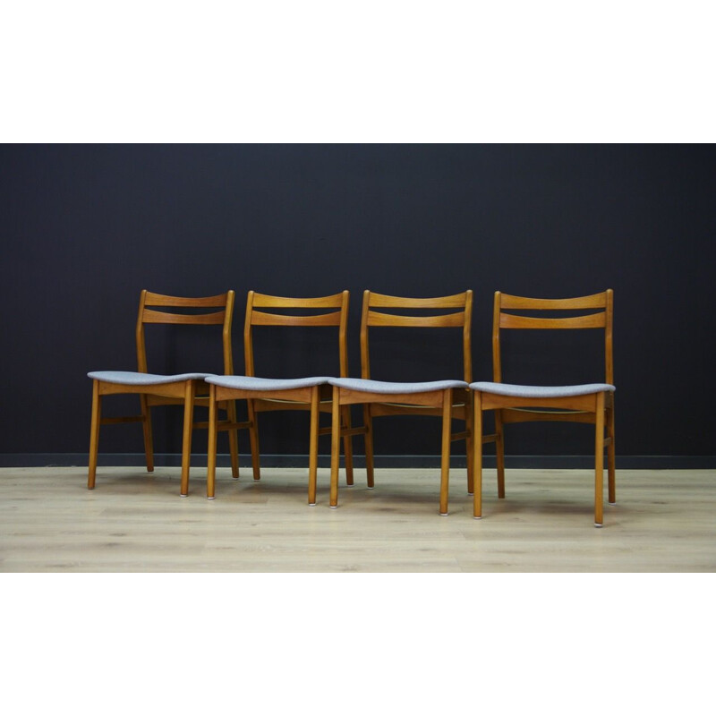 Ensemble de 4 chaises vintage danoises 1970