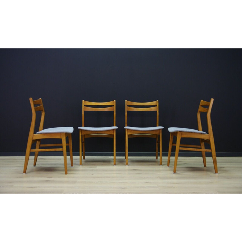 Ensemble de 4 chaises vintage danoises 1970