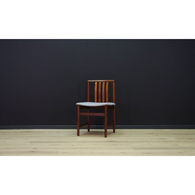 Pair of vintage gray chairs in teak Scandinavian 1970	