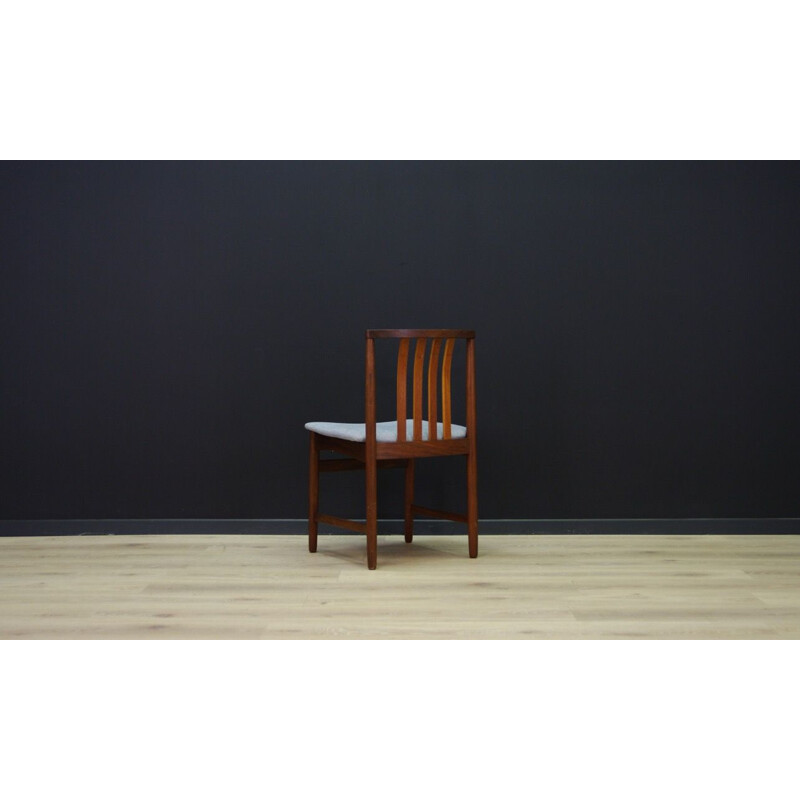 Pair of vintage gray chairs in teak Scandinavian 1970	