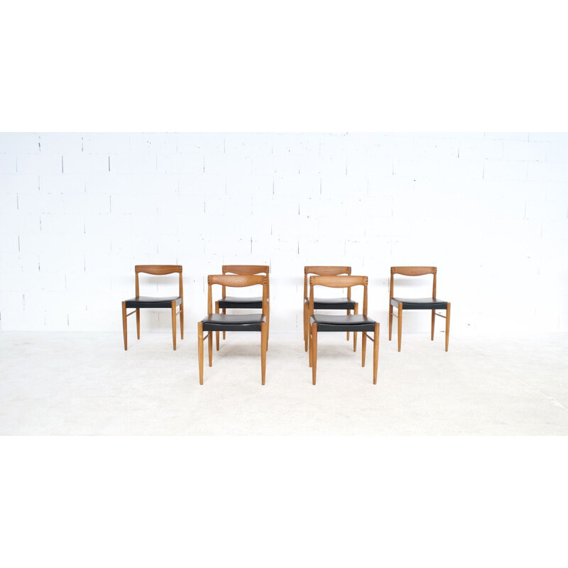 Suite of 6 vintage chairs by Henry Walter Klein, Bramin 1960 