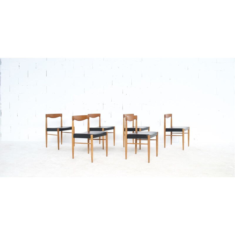 Suite of 6 vintage chairs by Henry Walter Klein, Bramin 1960 