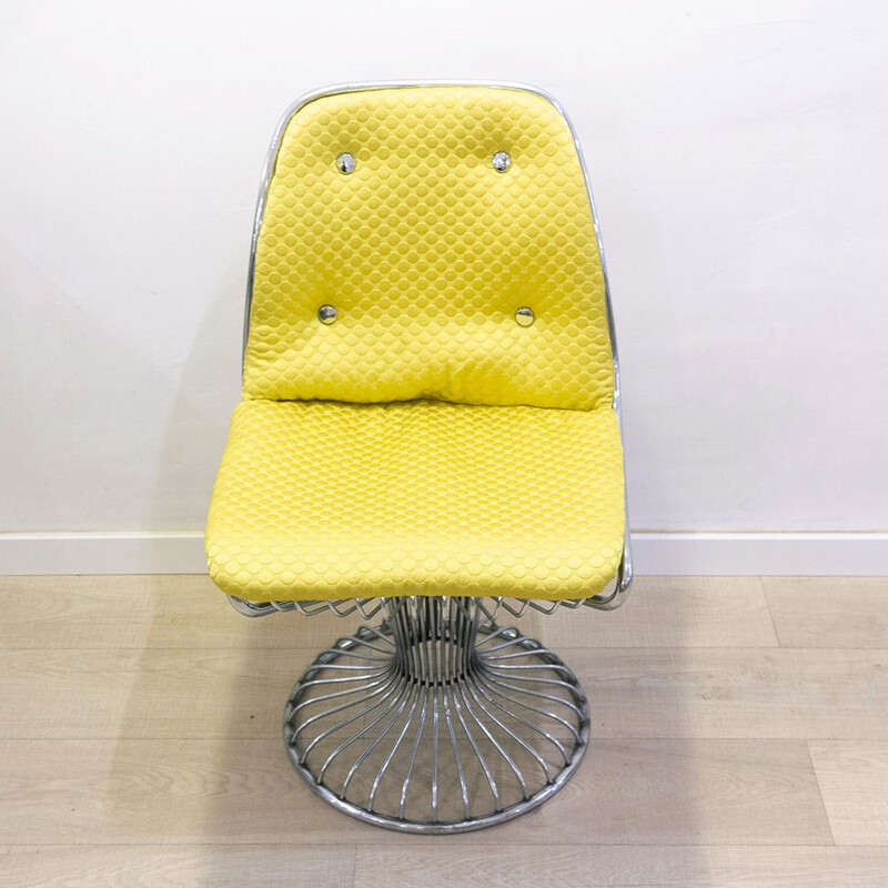 Vintage Metal Wire Swivel Chair, 1960s