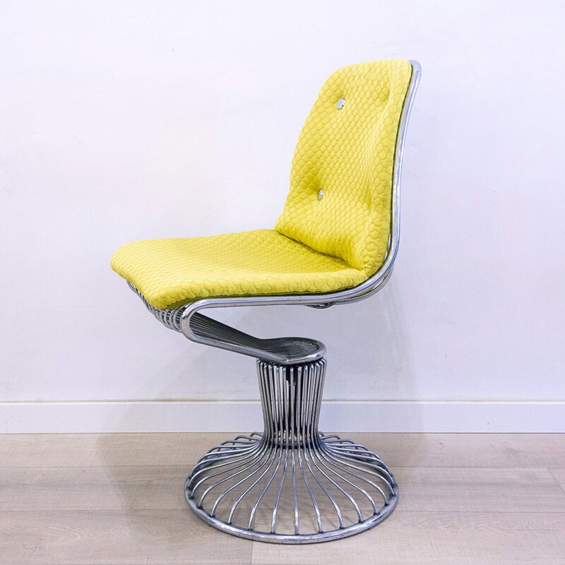 Vintage Metal Wire Swivel Chair, 1960s