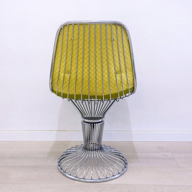 Vintage Metal Wire Swivel Chair, 1960s