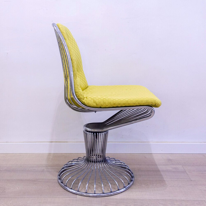 Vintage Metal Wire Swivel Chair, 1960s