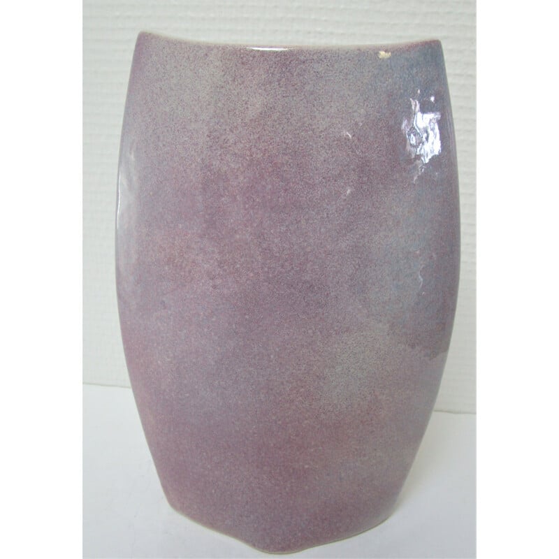 Vintage glazed ceramic owl-shaped vase, 1970