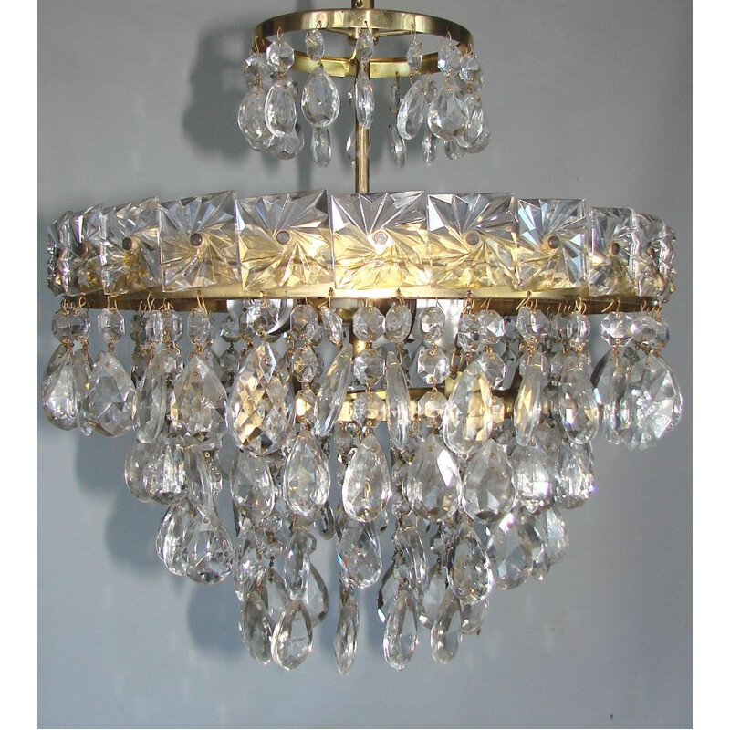 Vintage crystal chandelier 1960