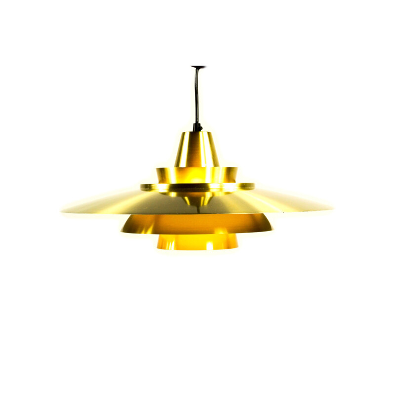 Vintage Brass Pendant Lamp, Danish 1960s