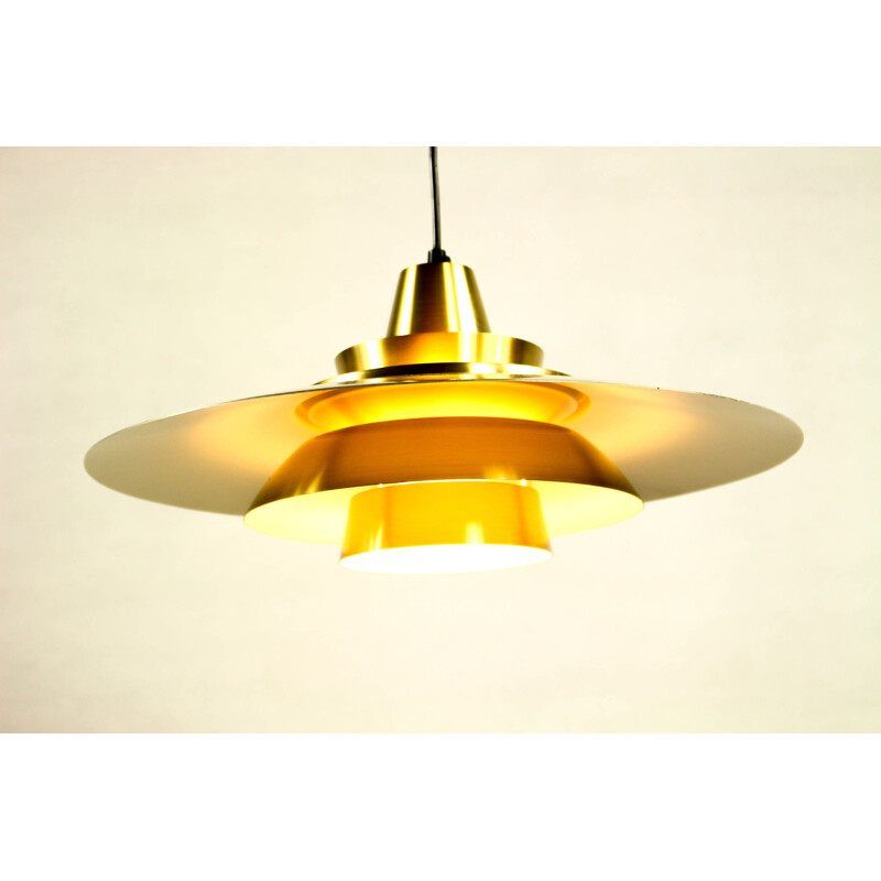 Vintage Brass Pendant Lamp, Danish 1960s