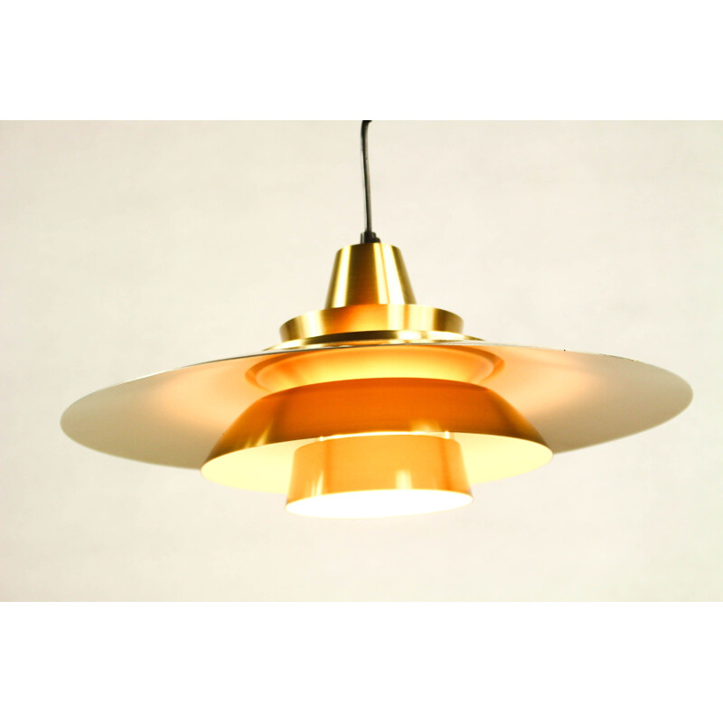 Vintage Brass Pendant Lamp, Danish 1960s