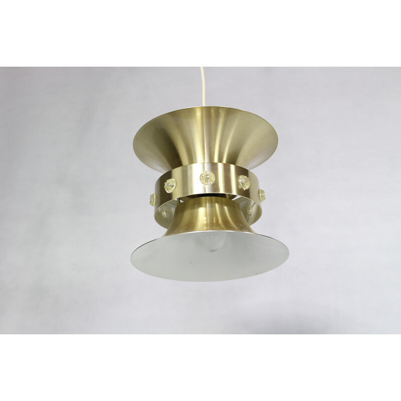 Vintage brass alloy pendant lamp by Carl Thore by Granhaga, 1960 to 1970