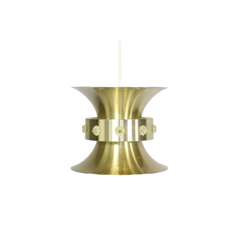 Vintage brass alloy pendant lamp by Carl Thore by Granhaga, 1960 to 1970