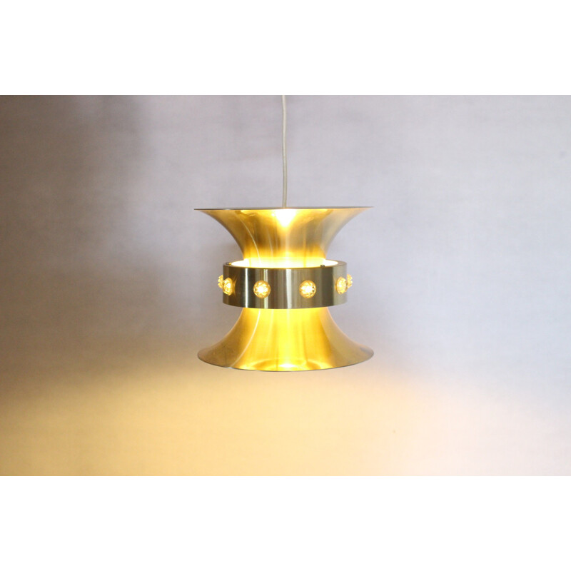 Vintage brass alloy pendant lamp by Carl Thore by Granhaga, 1960 to 1970