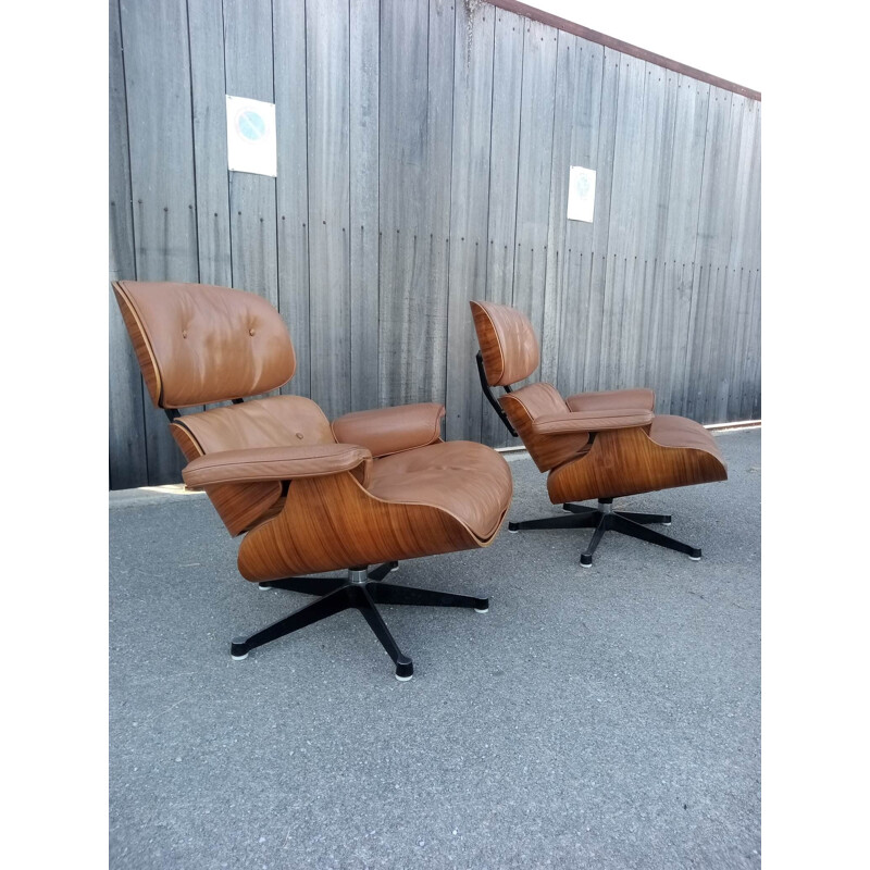 Paire de fauteuils et ottomans Lounge 1960