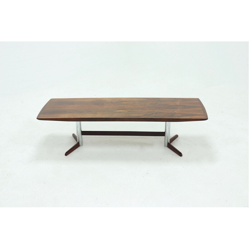 Mid Century Rosewood and Chrome Coffee Table 1960s