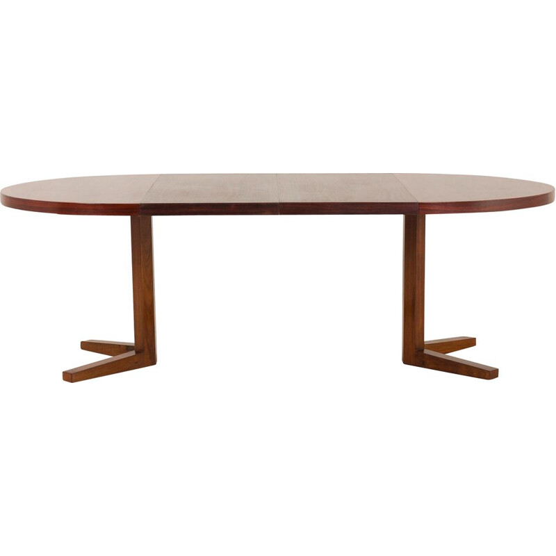 Vintage dining extension table Rosewood  by John Mortensen for Heltborg Fredericia Denmark 1960s