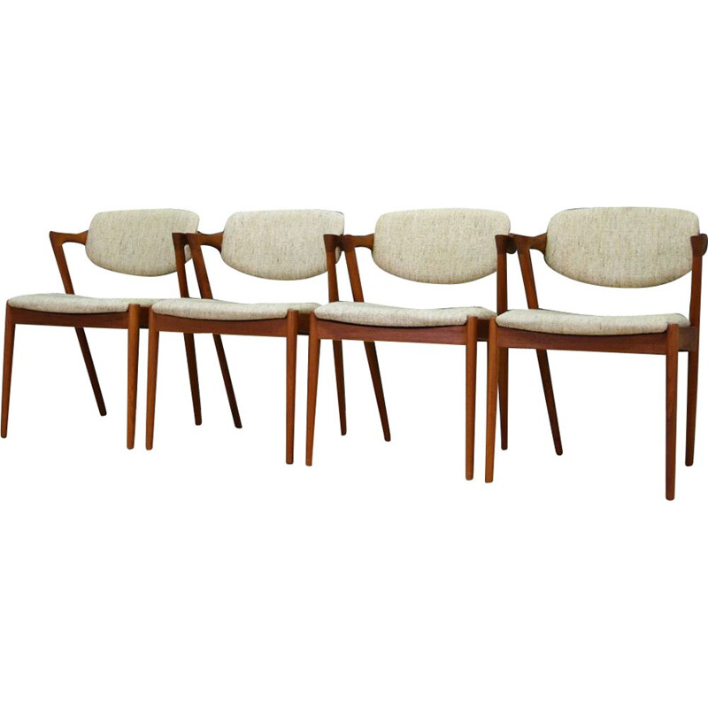 Set of 4 chairs vintage by Kai Kristiansen 1960s	