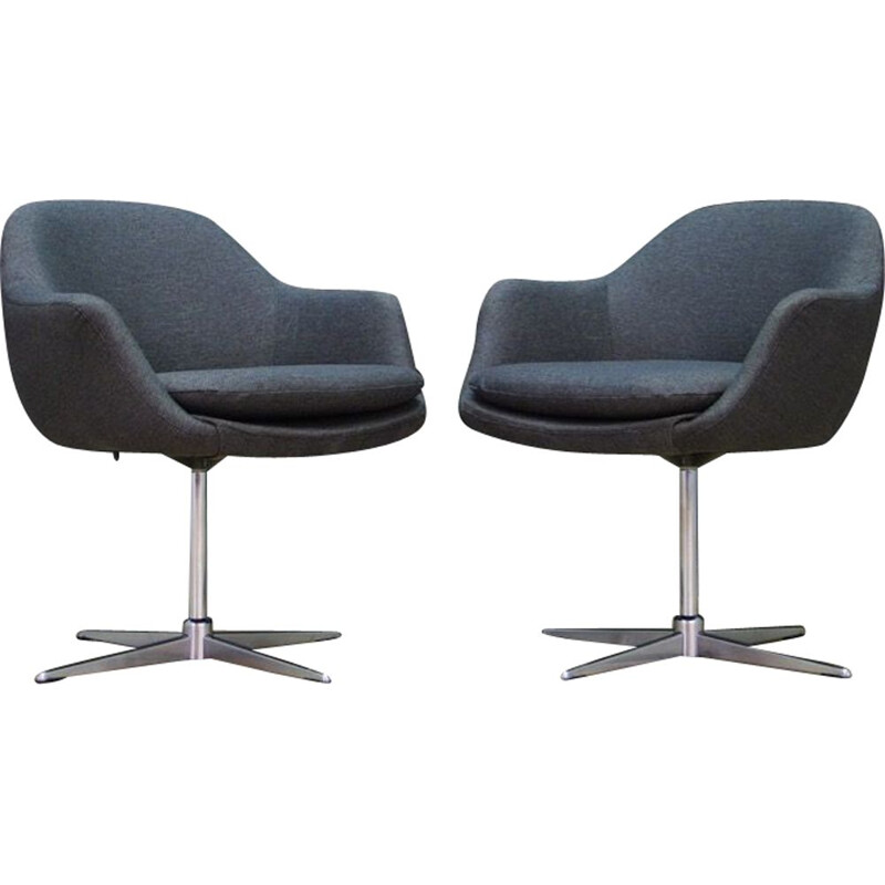 Pair of Vintage armchairs gray Scandinavian 1970s