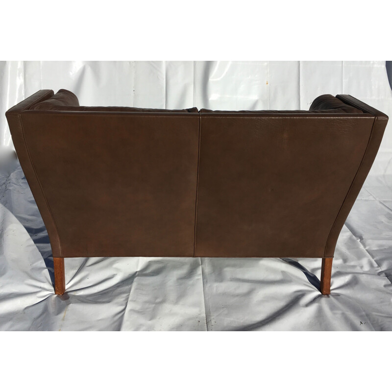 Vintage Borge Mogensen coupé 2192 brown leather couch