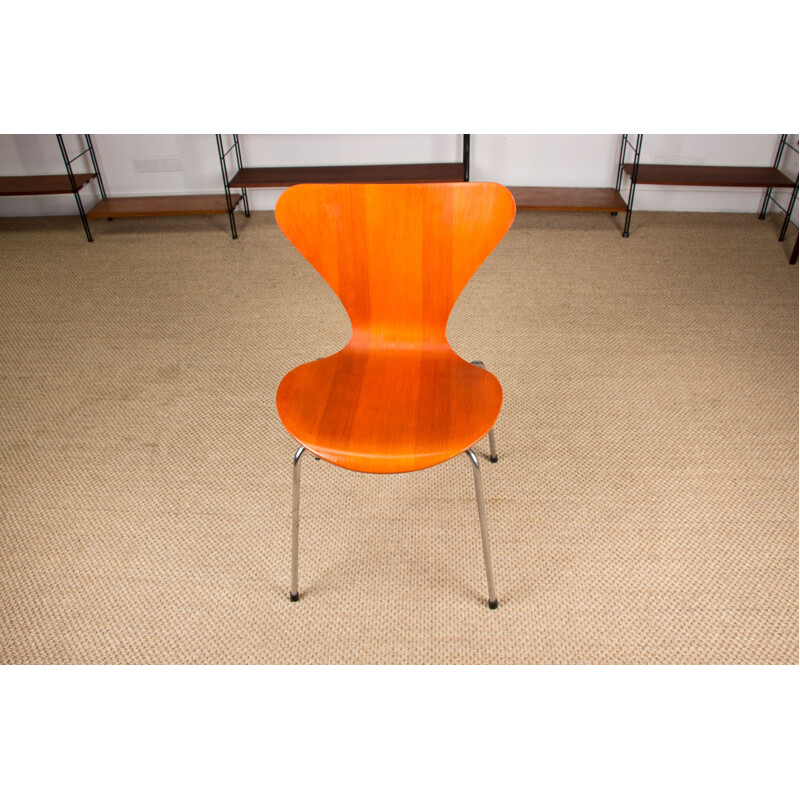 Suite of 4 vintage teak chairs series 7 by Arne Jacobsen for Fritz Hansen 1978