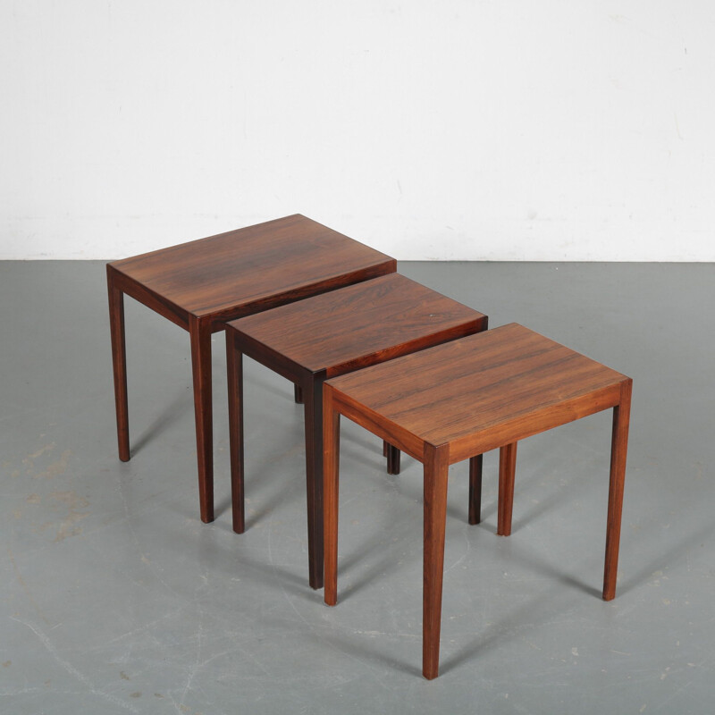 Vintage Svenn Eske Kristensen Nesting Tables for Pontoppidan, Denmark 1960