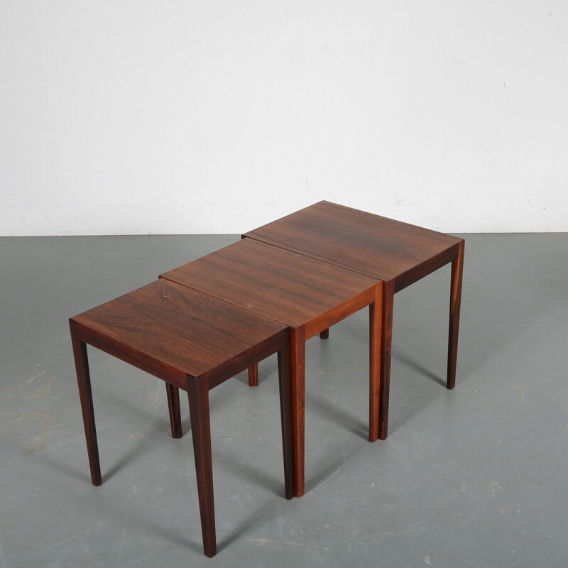 Vintage Svenn Eske Kristensen Nesting Tables for Pontoppidan, Denmark 1960