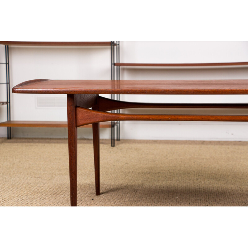 Grande table basse Danoise en Teck par Tove & Edvard Kindt-Larsen 1955