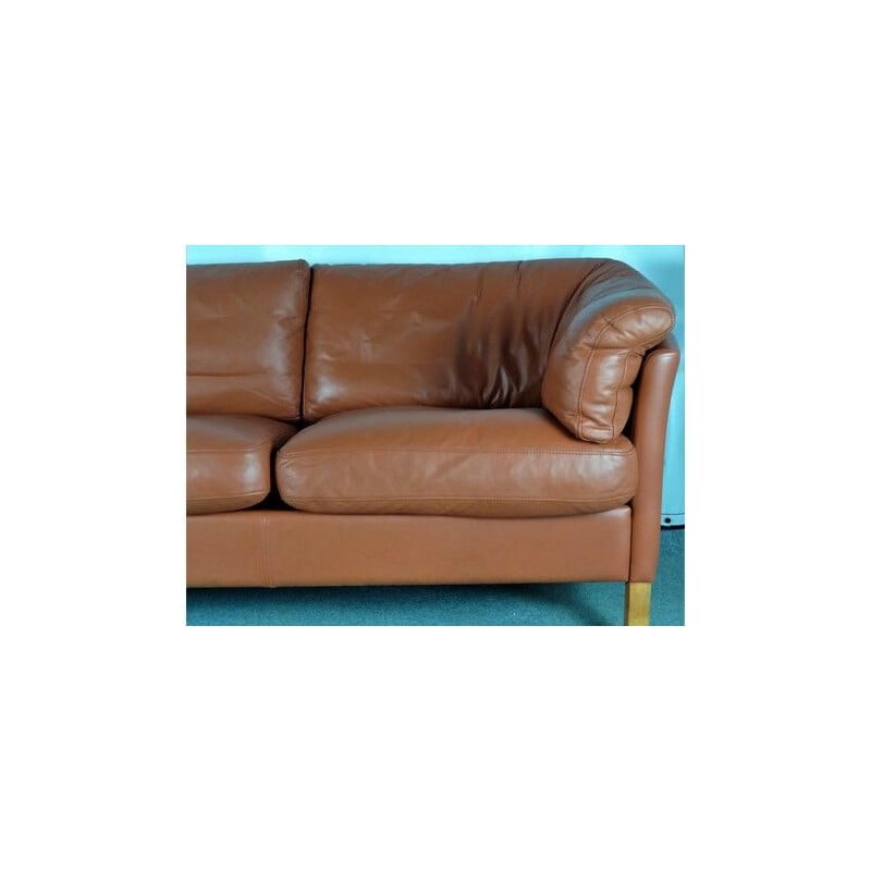 Vintage 3 Seater Sofa In Cognac Leather Mogens Hansen's