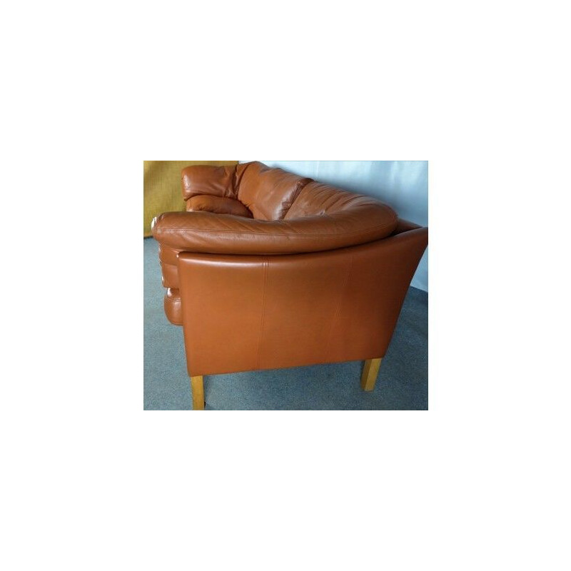 Vintage 3 Seater Sofa In Cognac Leather Mogens Hansen's