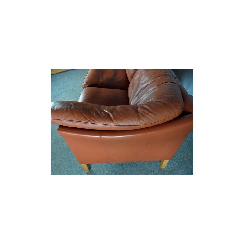 Vintage 3 Seater Sofa In Cognac Leather Mogens Hansen's