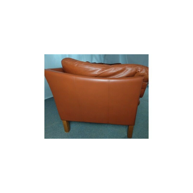 Vintage 3 Seater Sofa In Cognac Leather Mogens Hansen's