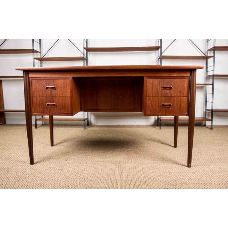 Bureau vintage en Teck 1960 par Gunnar Nielsen Tibergaard Danois 1960