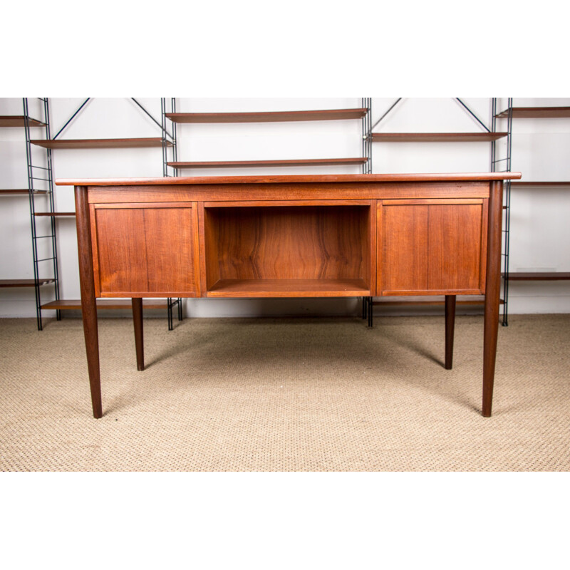 Bureau vintage en Teck 1960 par Gunnar Nielsen Tibergaard Danois 1960