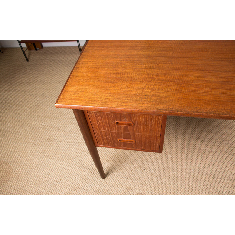 Vintage teak desk 1960 by Gunnar Nielsen Danish Tibergaard 1960